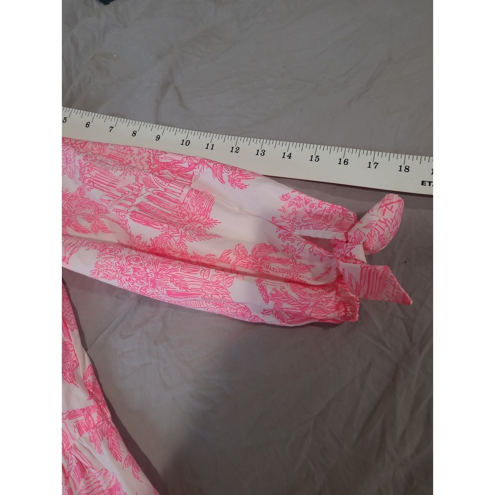 Lilly Pulitzer Amrita 3/4 Sleeve Cotton Shirtdress toille print Women SZ 0 vaca - Picture 11 of 12